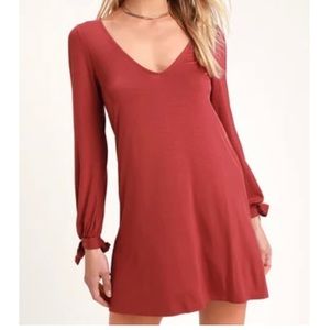 Lulus rustic red/orange shift dress. Brand new.